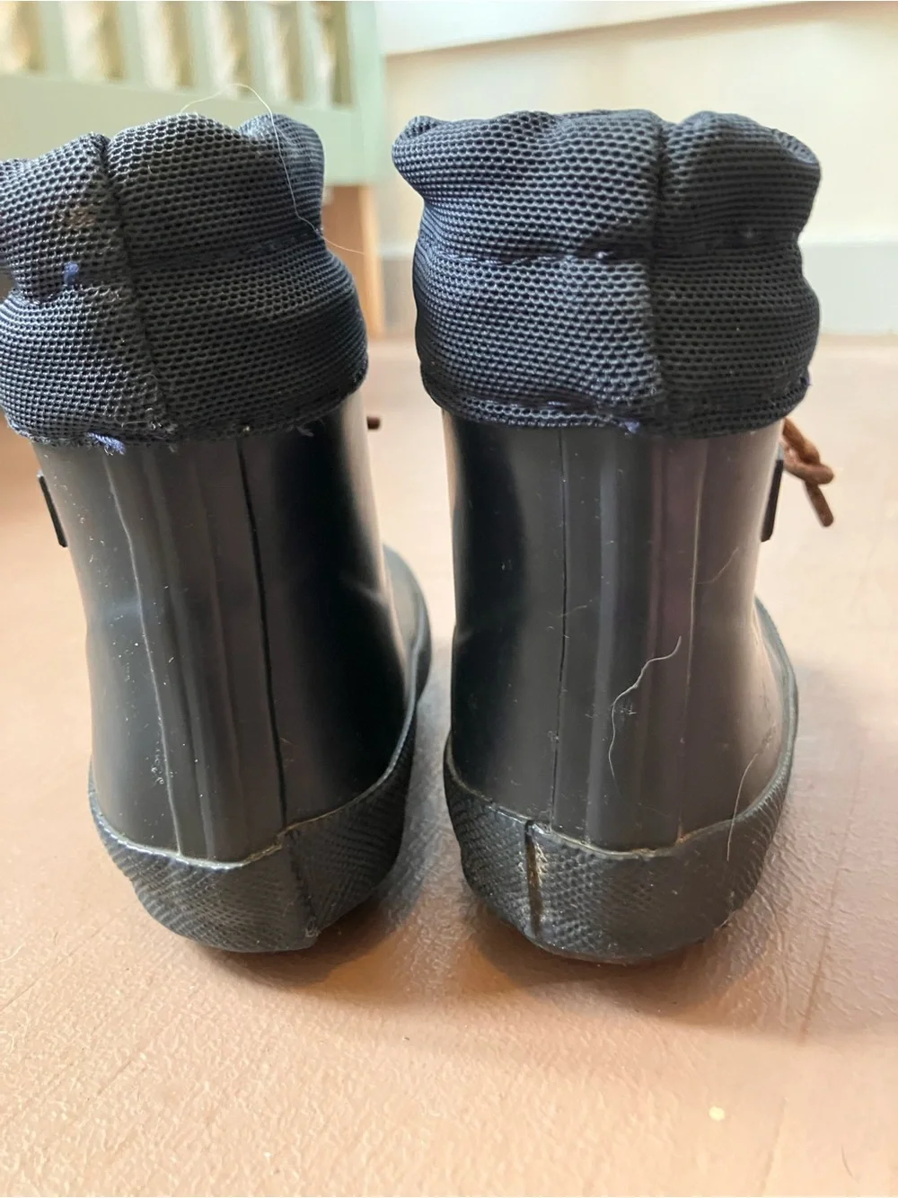 Bisgaard baby wool-lined rubber boots in navy blue